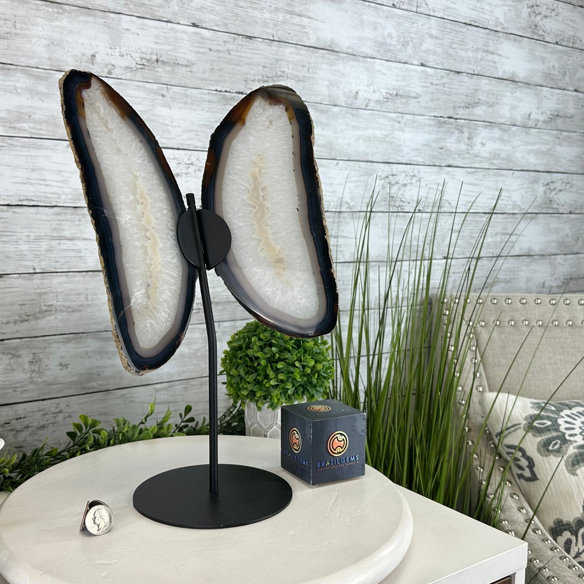 Natural Brazilian Agate "Butterfly Wings", 15.75" Tall #5050NA-084 - Brazil GemsBrazil GemsNatural Brazilian Agate "Butterfly Wings", 15.75" Tall #5050NA-084Agate Butterfly Wings5050NA-084