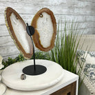 Natural Brazilian Agate "Butterfly Wings", Metal Stand, 14.5" Tall Model #5050NA-096 by Brazil Gems - Brazil GemsBrazil GemsNatural Brazilian Agate "Butterfly Wings", Metal Stand, 14.5" Tall Model #5050NA-096 by Brazil GemsAgate Butterfly Wings5050NA-096