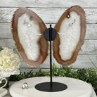Natural Brazilian Agate "Butterfly Wings", Metal Stand, 14.5" Tall Model #5050NA-096 by Brazil Gems - Brazil GemsBrazil GemsNatural Brazilian Agate "Butterfly Wings", Metal Stand, 14.5" Tall Model #5050NA-096 by Brazil GemsAgate Butterfly Wings5050NA-096