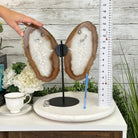 Natural Brazilian Agate "Butterfly Wings", Metal Stand, 14.5" Tall Model #5050NA-096 by Brazil Gems - Brazil GemsBrazil GemsNatural Brazilian Agate "Butterfly Wings", Metal Stand, 14.5" Tall Model #5050NA-096 by Brazil GemsAgate Butterfly Wings5050NA-096