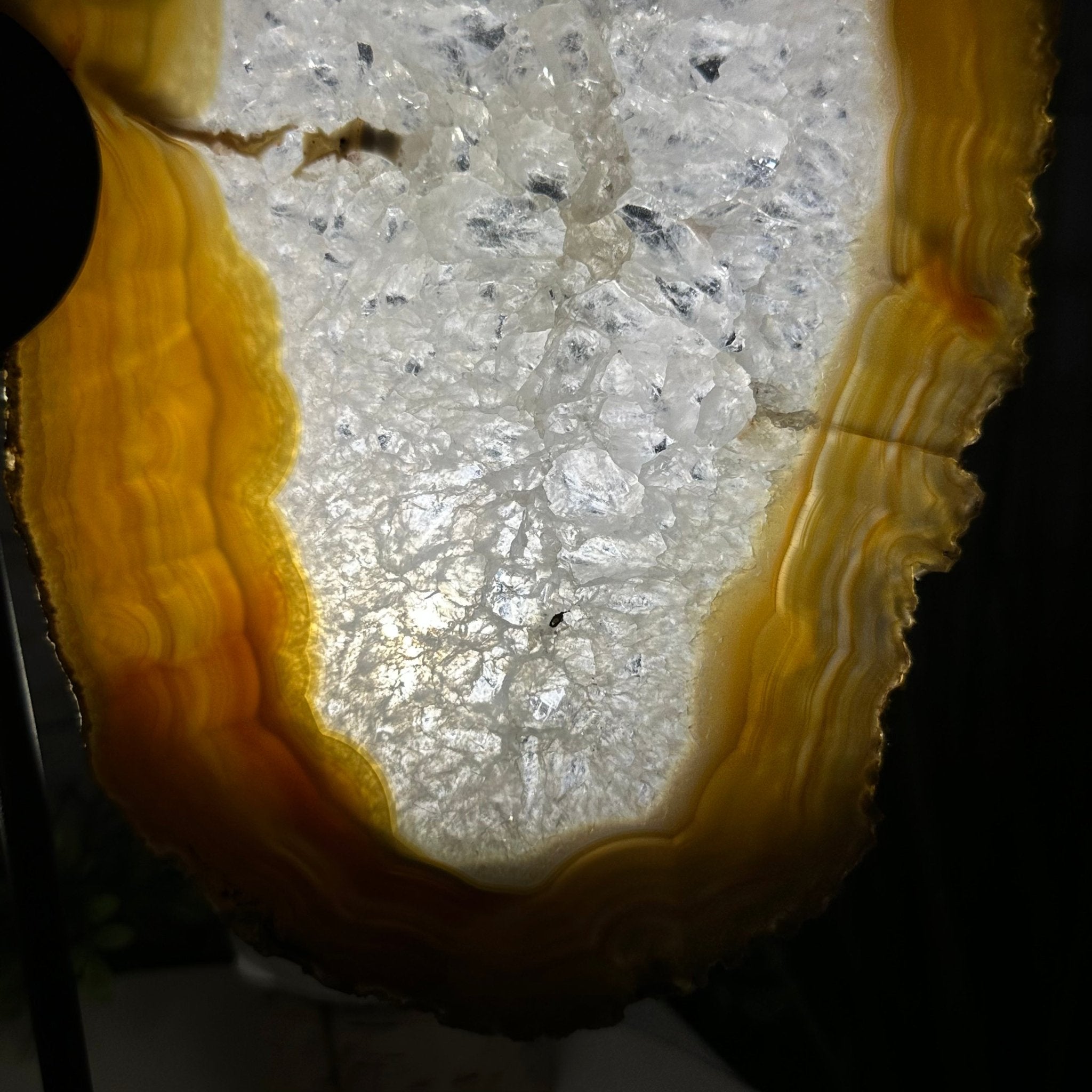 Natural Brazilian Agate "Butterfly Wings", Metal Stand, 14.5" Tall Model #5050NA-096 by Brazil Gems - Brazil GemsBrazil GemsNatural Brazilian Agate "Butterfly Wings", Metal Stand, 14.5" Tall Model #5050NA-096 by Brazil GemsAgate Butterfly Wings5050NA-096