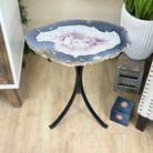 Natural Brazilian Agate Side Table on a black metal base, 21.4" Tall 1305 - 0179 - Brazil GemsBrazil GemsNatural Brazilian Agate Side Table on a black metal base, 21.4" Tall 1305 - 0179Tables: Side1305 - 0179