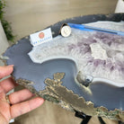 Natural Brazilian Agate Side Table on a black metal base, 21.4" Tall 1305 - 0179 - Brazil GemsBrazil GemsNatural Brazilian Agate Side Table on a black metal base, 21.4" Tall 1305 - 0179Tables: Side1305 - 0179