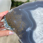 Natural Brazilian Agate Side Table on a black metal base, 21.7" Tall 1305 - 0178 - Brazil GemsBrazil GemsNatural Brazilian Agate Side Table on a black metal base, 21.7" Tall 1305 - 0178Tables: Side1305 - 0178