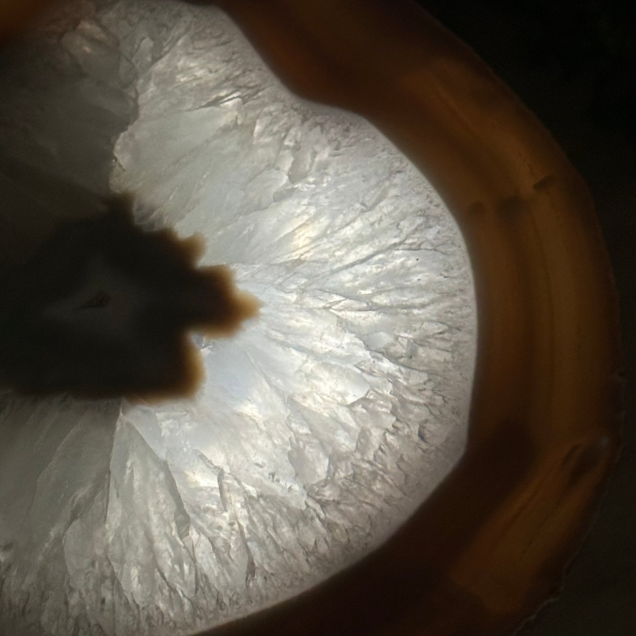 Natural Brazilian Agate Side Table on a black metal base, 21.7" Tall 1305 - 0178 - Brazil GemsBrazil GemsNatural Brazilian Agate Side Table on a black metal base, 21.7" Tall 1305 - 0178Tables: Side1305 - 0178