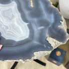 Natural Brazilian Agate Side Table on a black metal base, 21.9" Tall 1305 - 0184 - Brazil GemsBrazil GemsNatural Brazilian Agate Side Table on a black metal base, 21.9" Tall 1305 - 0184Tables: Side1305 - 0184
