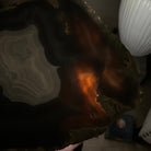 Natural Brazilian Agate Side Table on a black metal base, 21.9" Tall 1305 - 0184 - Brazil GemsBrazil GemsNatural Brazilian Agate Side Table on a black metal base, 21.9" Tall 1305 - 0184Tables: Side1305 - 0184