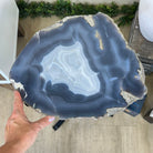 Natural Brazilian Agate Side Table on a black metal base, 21.9" Tall 1305 - 0184 - Brazil GemsBrazil GemsNatural Brazilian Agate Side Table on a black metal base, 21.9" Tall 1305 - 0184Tables: Side1305 - 0184