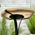 Natural Brazilian Agate Side Table on a black metal base, 22" tall #1305-0161 by Brazil Gems - Brazil GemsBrazil GemsNatural Brazilian Agate Side Table on a black metal base, 22" tall #1305-0161 by Brazil GemsTables: Side1305-0161