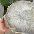 Natural Brazilian Agate Side Table on a black metal base, 22" tall #1305-0161 by Brazil Gems - Brazil GemsBrazil GemsNatural Brazilian Agate Side Table on a black metal base, 22" tall #1305-0161 by Brazil GemsTables: Side1305-0161