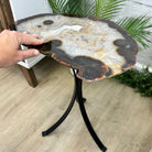 Natural Brazilian Agate Side Table on a black metal base, 22" tall #1305-0162 by Brazil Gems - Brazil GemsBrazil GemsNatural Brazilian Agate Side Table on a black metal base, 22" tall #1305-0162 by Brazil GemsTables: Side1305-0162