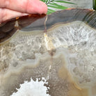 Natural Brazilian Agate Side Table on a black metal base, 22" tall #1305-0162 by Brazil Gems - Brazil GemsBrazil GemsNatural Brazilian Agate Side Table on a black metal base, 22" tall #1305-0162 by Brazil GemsTables: Side1305-0162