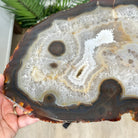 Natural Brazilian Agate Side Table on a black metal base, 22" tall #1305-0162 by Brazil Gems - Brazil GemsBrazil GemsNatural Brazilian Agate Side Table on a black metal base, 22" tall #1305-0162 by Brazil GemsTables: Side1305-0162