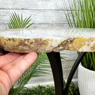 Natural Brazilian Agate Side Table on a black metal base, 22" tall #1305-0163 by Brazil Gems - Brazil GemsBrazil GemsNatural Brazilian Agate Side Table on a black metal base, 22" tall #1305-0163 by Brazil GemsTables: Side1305-0163