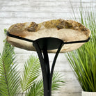 Natural Brazilian Agate Side Table on a black metal base, 22" tall #1305-0163 by Brazil Gems - Brazil GemsBrazil GemsNatural Brazilian Agate Side Table on a black metal base, 22" tall #1305-0163 by Brazil GemsTables: Side1305-0163