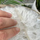 Natural Brazilian Agate Side Table on a black metal base, 22" tall #1305-0163 by Brazil Gems - Brazil GemsBrazil GemsNatural Brazilian Agate Side Table on a black metal base, 22" tall #1305-0163 by Brazil GemsTables: Side1305-0163