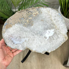 Natural Brazilian Agate Side Table on a black metal base, 22" tall #1305-0163 by Brazil Gems - Brazil GemsBrazil GemsNatural Brazilian Agate Side Table on a black metal base, 22" tall #1305-0163 by Brazil GemsTables: Side1305-0163