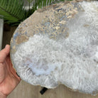 Natural Brazilian Agate Side Table on a black metal base, 22" tall #1305-0163 by Brazil Gems - Brazil GemsBrazil GemsNatural Brazilian Agate Side Table on a black metal base, 22" tall #1305-0163 by Brazil GemsTables: Side1305-0163