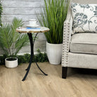 Natural Brazilian Agate Side Table on a black metal base, 22" tall #1305-0163 by Brazil Gems - Brazil GemsBrazil GemsNatural Brazilian Agate Side Table on a black metal base, 22" tall #1305-0163 by Brazil GemsTables: Side1305-0163