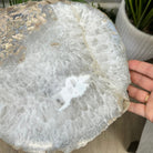 Natural Brazilian Agate Side Table on a black metal base, 22" tall #1305-0163 by Brazil Gems - Brazil GemsBrazil GemsNatural Brazilian Agate Side Table on a black metal base, 22" tall #1305-0163 by Brazil GemsTables: Side1305-0163