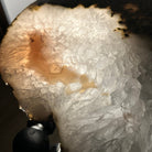 Natural Brazilian Agate Side Table on a black metal base, 22" tall #1305-0163 by Brazil Gems - Brazil GemsBrazil GemsNatural Brazilian Agate Side Table on a black metal base, 22" tall #1305-0163 by Brazil GemsTables: Side1305-0163