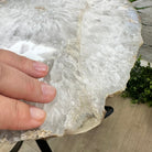 Natural Brazilian Agate Side Table on a black metal base, 22" tall #1305-0163 by Brazil Gems - Brazil GemsBrazil GemsNatural Brazilian Agate Side Table on a black metal base, 22" tall #1305-0163 by Brazil GemsTables: Side1305-0163