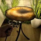 Natural Brazilian Agate Side Table on a black metal base, 22" tall #1305-0164 by Brazil Gems - Brazil GemsBrazil GemsNatural Brazilian Agate Side Table on a black metal base, 22" tall #1305-0164 by Brazil GemsTables: Side1305-0164