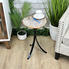 Natural Brazilian Agate Side Table on a black metal base, 22" tall #1305-0164 by Brazil Gems - Brazil GemsBrazil GemsNatural Brazilian Agate Side Table on a black metal base, 22" tall #1305-0164 by Brazil GemsTables: Side1305-0164