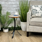 Natural Brazilian Agate Side Table on a black metal base, 22" tall #1305-0164 by Brazil Gems - Brazil GemsBrazil GemsNatural Brazilian Agate Side Table on a black metal base, 22" tall #1305-0164 by Brazil GemsTables: Side1305-0164