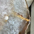 Natural Brazilian Agate Side Table on a black metal base, 22" tall #1305-0164 by Brazil Gems - Brazil GemsBrazil GemsNatural Brazilian Agate Side Table on a black metal base, 22" tall #1305-0164 by Brazil GemsTables: Side1305-0164