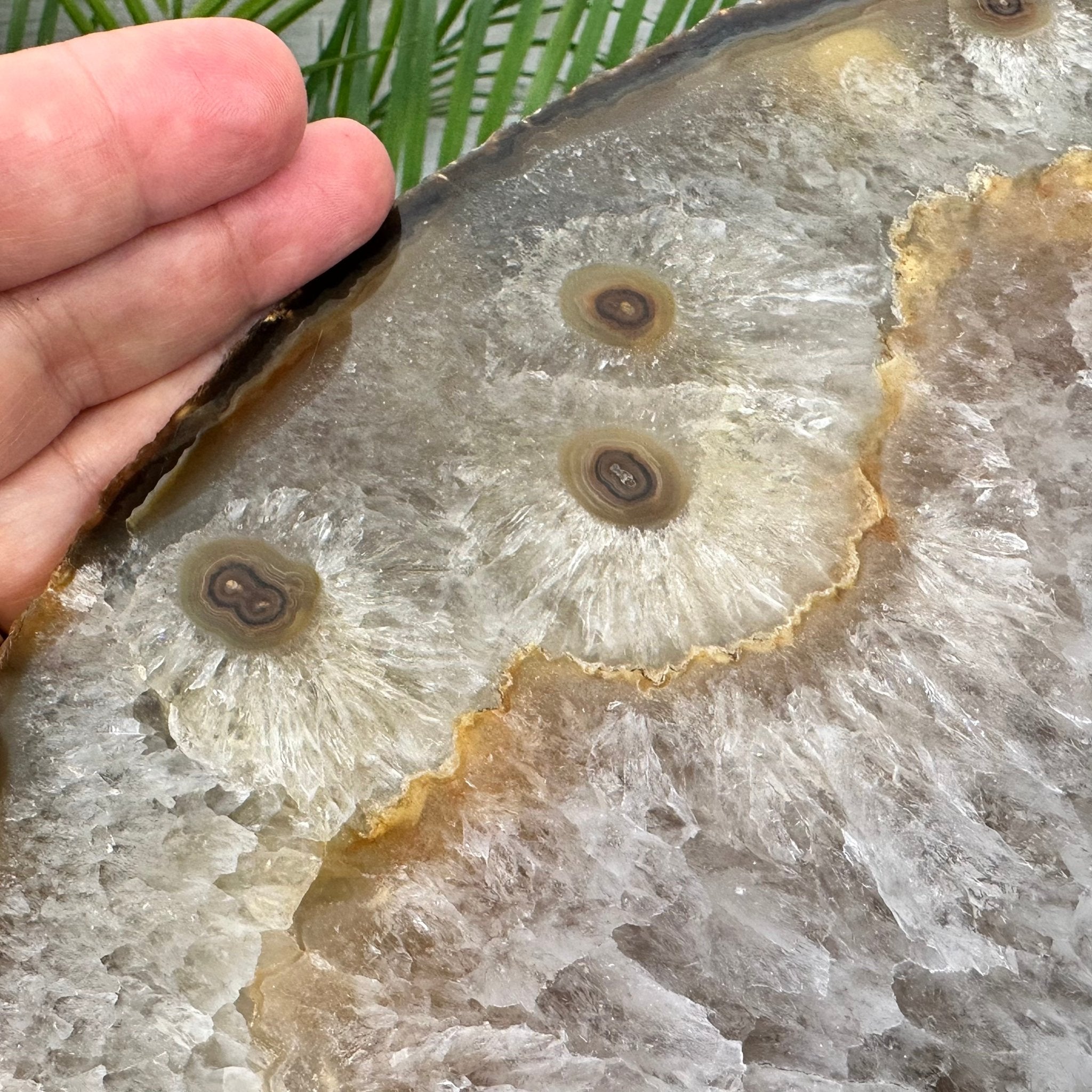 Natural Brazilian Agate Side Table on a black metal base, 22" tall #1305-0164 by Brazil Gems - Brazil GemsBrazil GemsNatural Brazilian Agate Side Table on a black metal base, 22" tall #1305-0164 by Brazil GemsTables: Side1305-0164
