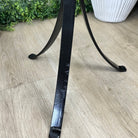 Natural Brazilian Agate Side Table on a black metal base, 22" tall #1305-0164 by Brazil Gems - Brazil GemsBrazil GemsNatural Brazilian Agate Side Table on a black metal base, 22" tall #1305-0164 by Brazil GemsTables: Side1305-0164