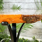 Natural Brazilian Agate Side Table on a black metal base, 22" tall #1305-0164 by Brazil Gems - Brazil GemsBrazil GemsNatural Brazilian Agate Side Table on a black metal base, 22" tall #1305-0164 by Brazil GemsTables: Side1305-0164