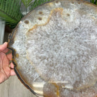 Natural Brazilian Agate Side Table on a black metal base, 22" tall #1305-0164 by Brazil Gems - Brazil GemsBrazil GemsNatural Brazilian Agate Side Table on a black metal base, 22" tall #1305-0164 by Brazil GemsTables: Side1305-0164