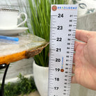 Natural Brazilian Agate Side Table on a black metal base, 22" tall #1305-0164 by Brazil Gems - Brazil GemsBrazil GemsNatural Brazilian Agate Side Table on a black metal base, 22" tall #1305-0164 by Brazil GemsTables: Side1305-0164