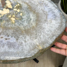 Natural Brazilian Agate Side Table on a black metal base, 22" tall #1305-0171 by Brazil Gems - Brazil GemsBrazil GemsNatural Brazilian Agate Side Table on a black metal base, 22" tall #1305-0171 by Brazil GemsTables: Side1305-0171