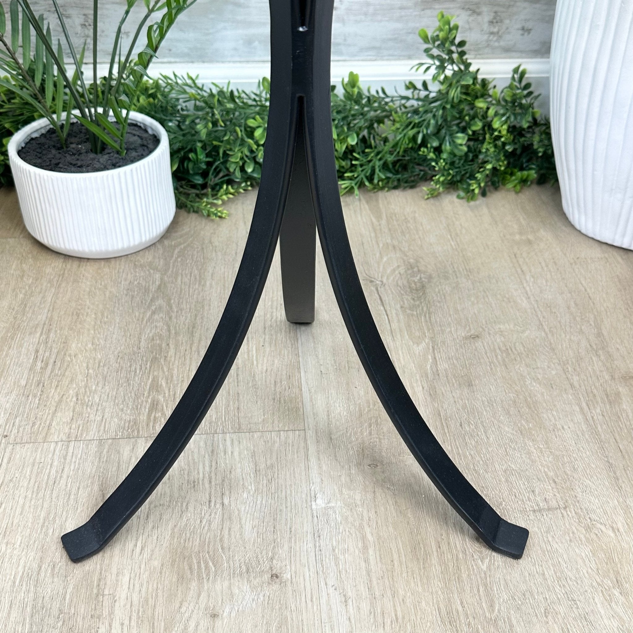 Natural Brazilian Agate Side Table on a black metal base, 22" tall #1305-0171 by Brazil Gems - Brazil GemsBrazil GemsNatural Brazilian Agate Side Table on a black metal base, 22" tall #1305-0171 by Brazil GemsTables: Side1305-0171