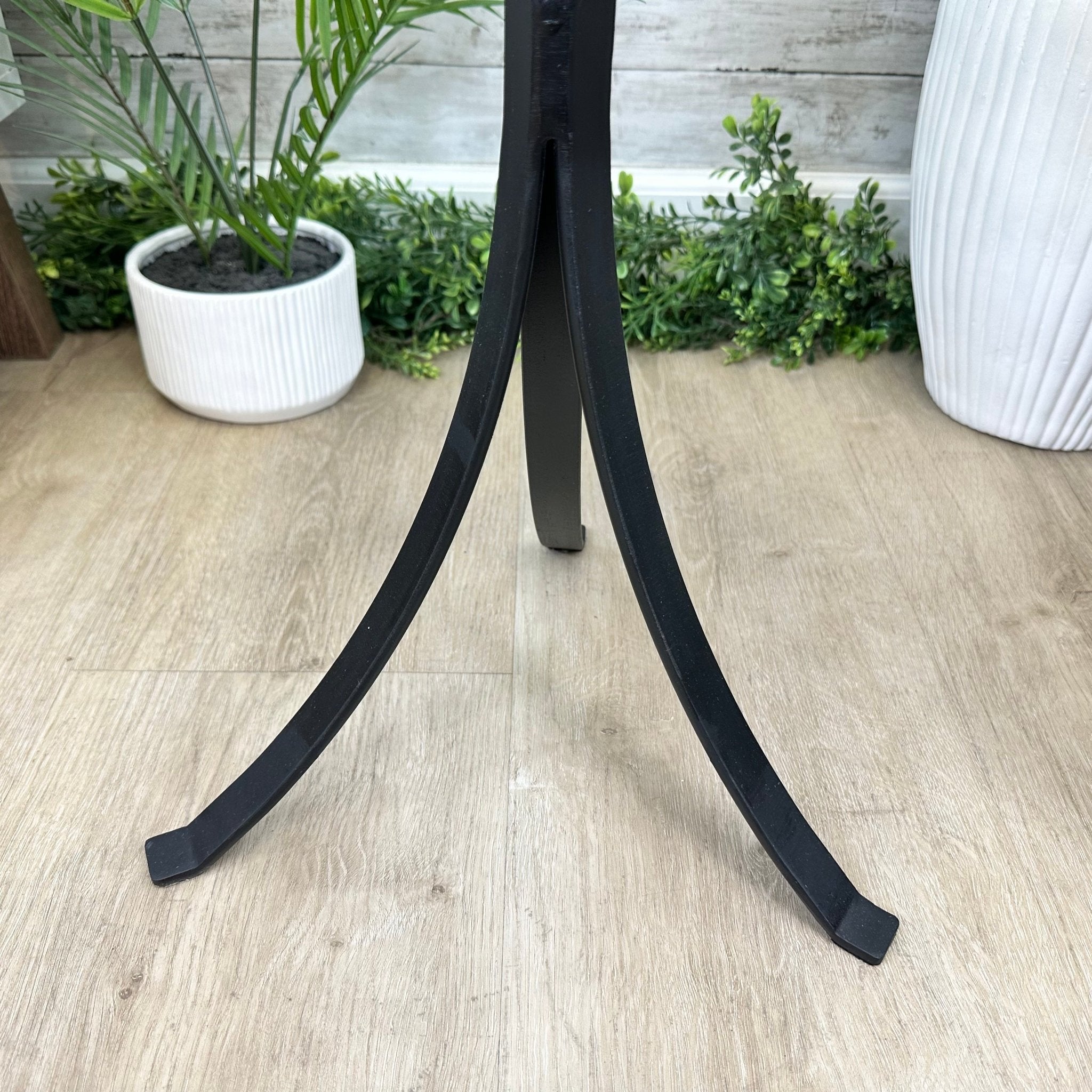 Natural Brazilian Agate Side Table on a black metal base, 22" tall #1305-0172 by Brazil Gems - Brazil GemsBrazil GemsNatural Brazilian Agate Side Table on a black metal base, 22" tall #1305-0172 by Brazil GemsTables: Side1305-0172