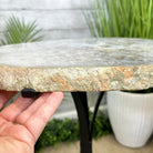 Natural Brazilian Agate Side Table on a black metal base, 22" tall #1306-0044 by Brazil Gems - Brazil GemsBrazil GemsNatural Brazilian Agate Side Table on a black metal base, 22" tall #1306-0044 by Brazil GemsTables: Side1306-0044