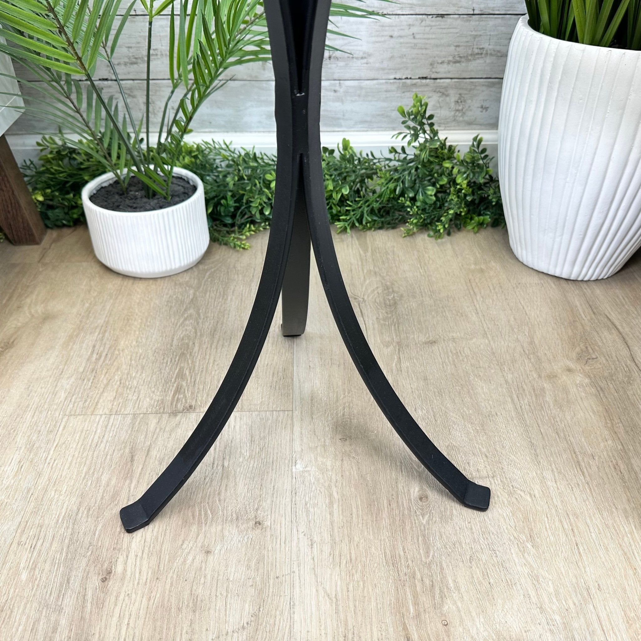 Natural Brazilian Agate Side Table on a black metal base, 22" tall #1306-0044 by Brazil Gems - Brazil GemsBrazil GemsNatural Brazilian Agate Side Table on a black metal base, 22" tall #1306-0044 by Brazil GemsTables: Side1306-0044