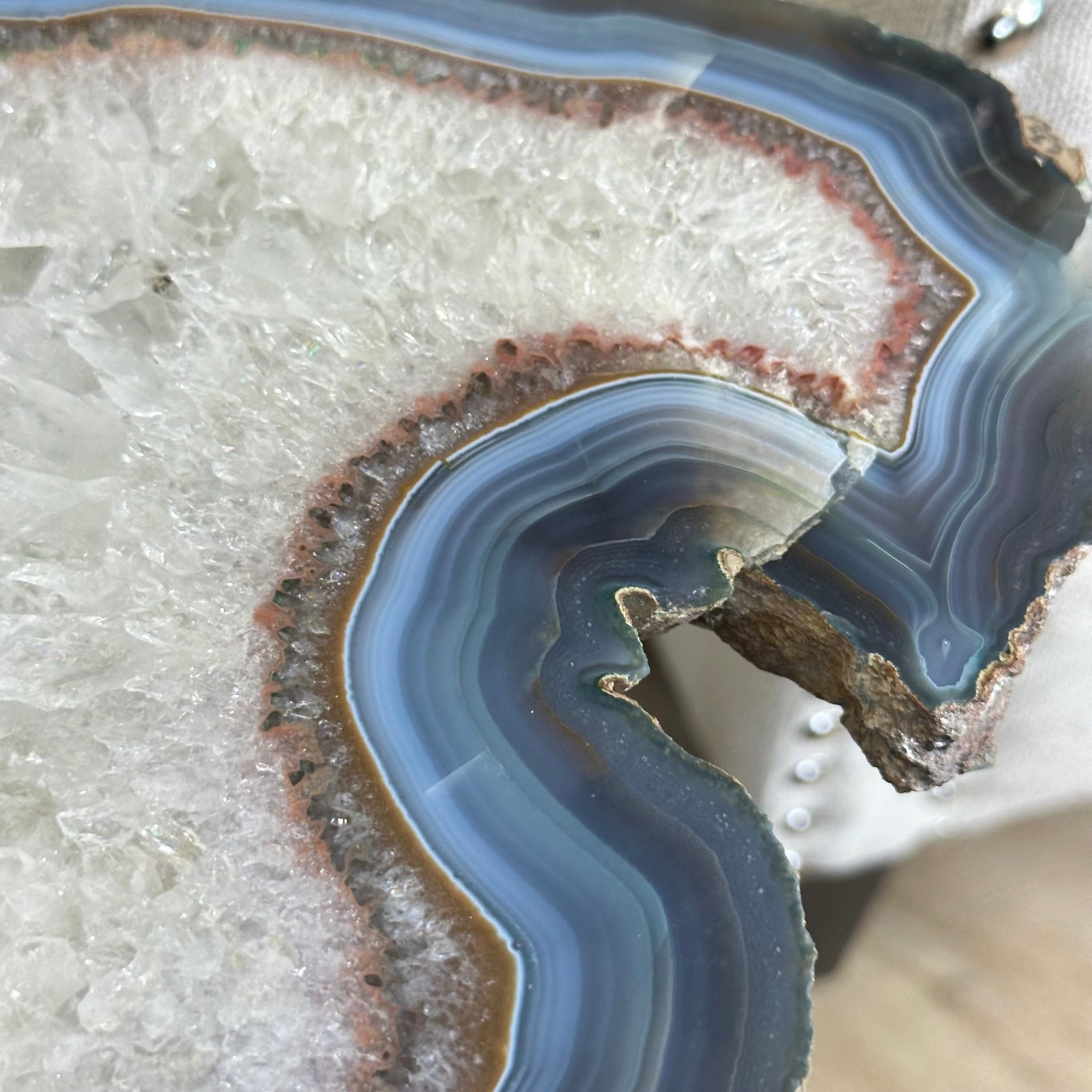 Natural Brazilian Agate Side Table on a black metal base, 22" Tall 1306 - 0045 - Brazil GemsBrazil GemsNatural Brazilian Agate Side Table on a black metal base, 22" Tall 1306 - 0045Tables: Side1306 - 0045