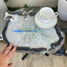 Natural Brazilian Agate Side Table on a black metal base, 22" Tall 1306 - 0046 - Brazil GemsBrazil GemsNatural Brazilian Agate Side Table on a black metal base, 22" Tall 1306 - 0046Tables: Side1306 - 0046