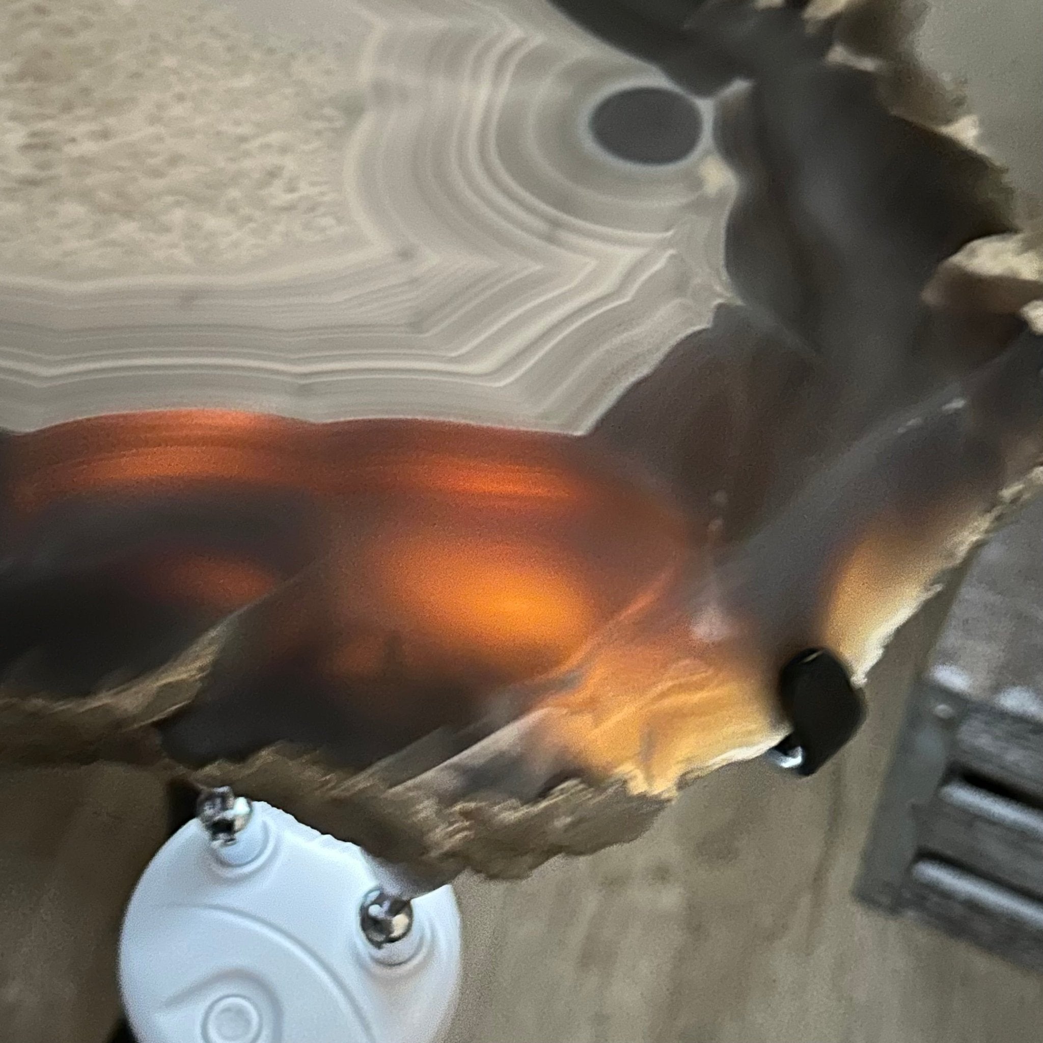 Natural Brazilian Agate Side Table on a black metal base, 22" Tall 1306 - 0047 - Brazil GemsBrazil GemsNatural Brazilian Agate Side Table on a black metal base, 22" Tall 1306 - 0047Tables: Side1306 - 0047