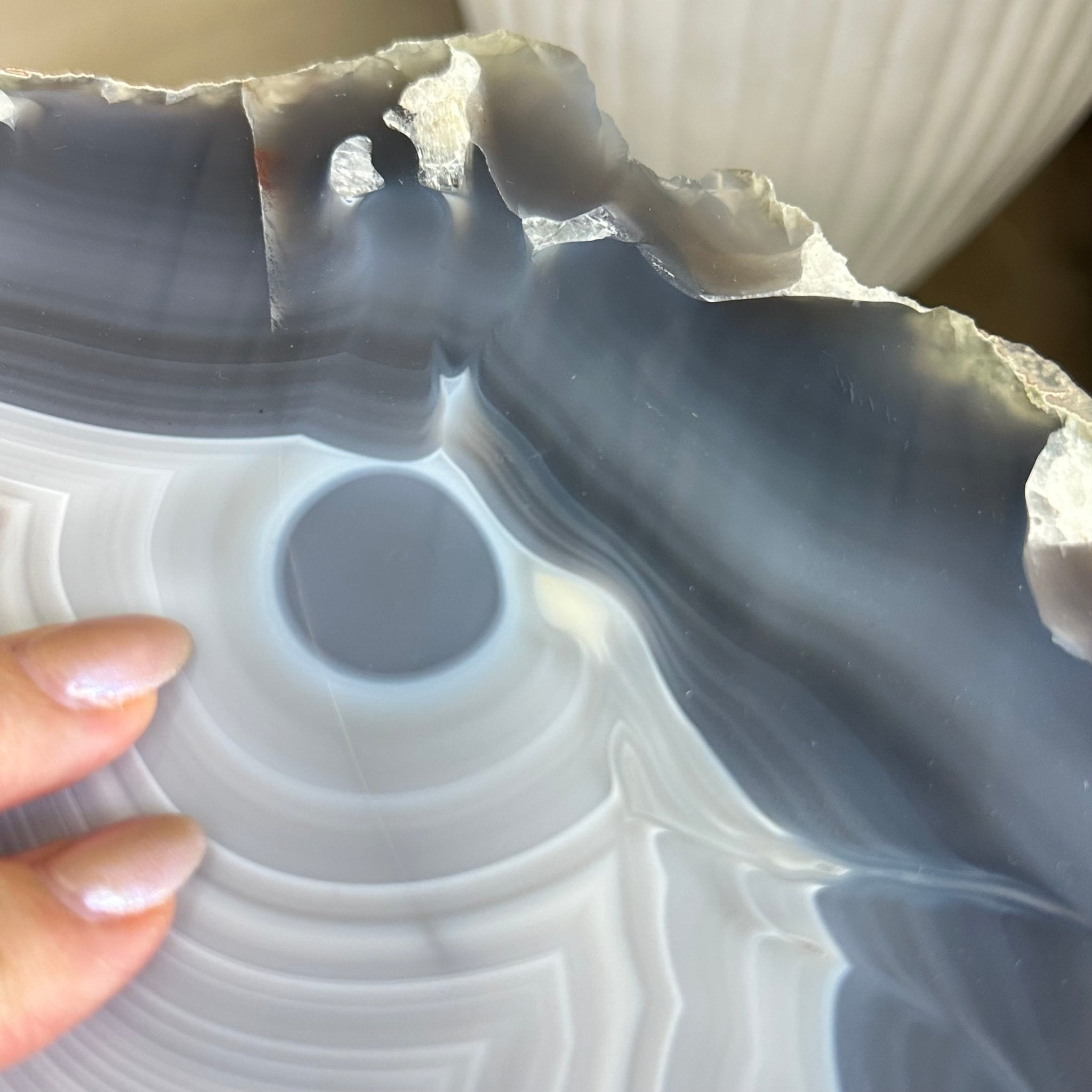 Natural Brazilian Agate Side Table on a black metal base, 22" Tall 1306 - 0047 - Brazil GemsBrazil GemsNatural Brazilian Agate Side Table on a black metal base, 22" Tall 1306 - 0047Tables: Side1306 - 0047