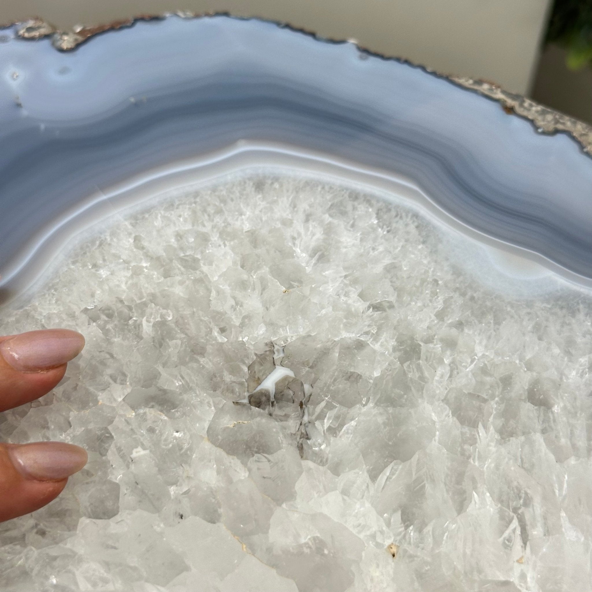 Natural Brazilian Agate Side Table on a black metal base, 22" Tall 1306 - 0048 - Brazil GemsBrazil GemsNatural Brazilian Agate Side Table on a black metal base, 22" Tall 1306 - 0048Tables: Side1306 - 0048