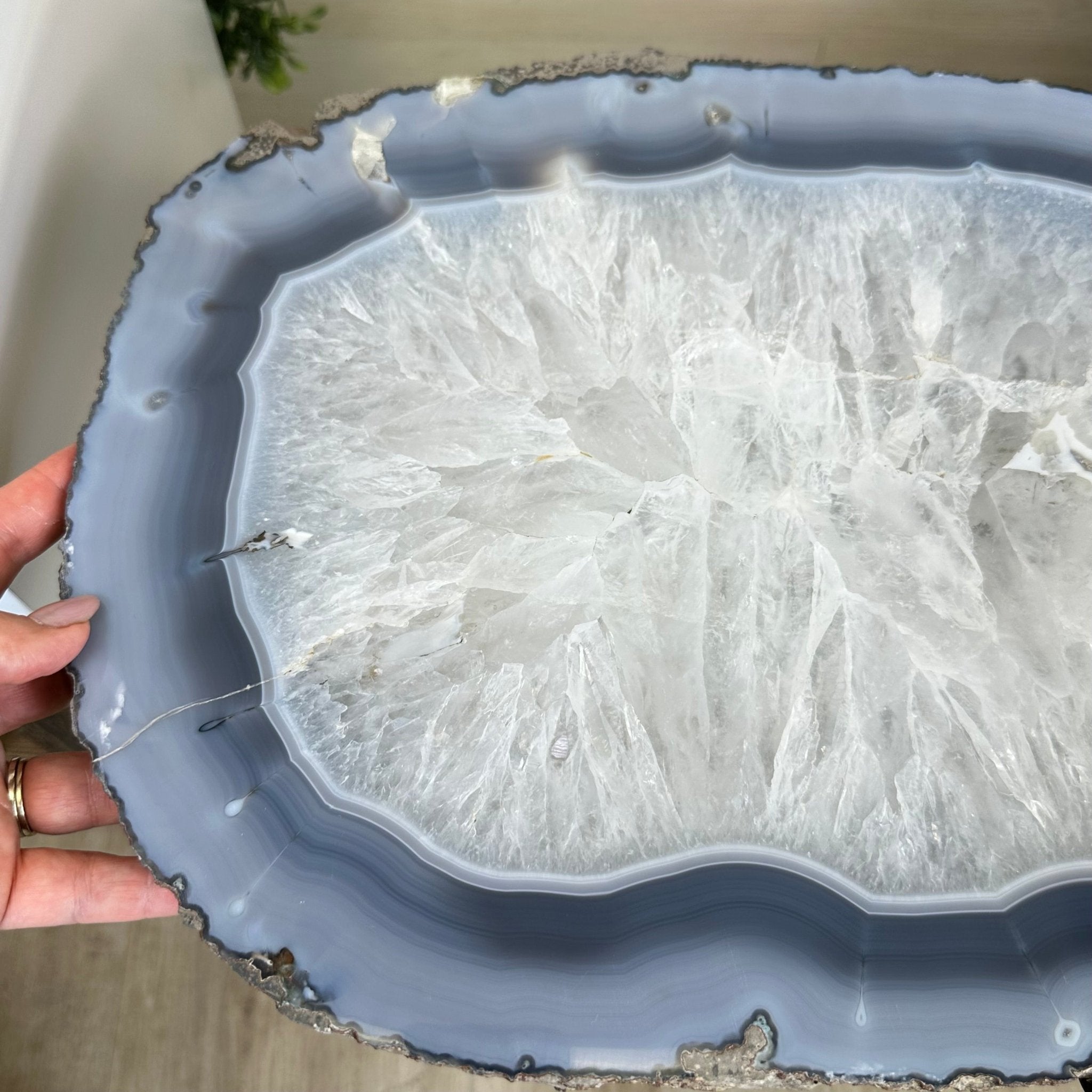 Natural Brazilian Agate Side Table on a black metal base, 22" Tall 1306 - 0049 - Brazil GemsBrazil GemsNatural Brazilian Agate Side Table on a black metal base, 22" Tall 1306 - 0049Tables: Side1306 - 0049