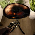 Natural Brazilian Agate Side Table on a black metal base, 22.25" tall #1305-0159 by Brazil Gems - Brazil GemsBrazil GemsNatural Brazilian Agate Side Table on a black metal base, 22.25" tall #1305-0159 by Brazil GemsTables: Side1305-0159