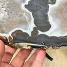 Natural Brazilian Agate Side Table on a black metal base, 22.25" tall #1305-0159 by Brazil Gems - Brazil GemsBrazil GemsNatural Brazilian Agate Side Table on a black metal base, 22.25" tall #1305-0159 by Brazil GemsTables: Side1305-0159