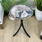 Natural Brazilian Agate Side Table on a black metal base, 22.25" tall #1305-0159 by Brazil Gems - Brazil GemsBrazil GemsNatural Brazilian Agate Side Table on a black metal base, 22.25" tall #1305-0159 by Brazil GemsTables: Side1305-0159