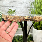 Natural Brazilian Agate Side Table on a black metal base, 22.25" tall #1305-0159 by Brazil Gems - Brazil GemsBrazil GemsNatural Brazilian Agate Side Table on a black metal base, 22.25" tall #1305-0159 by Brazil GemsTables: Side1305-0159